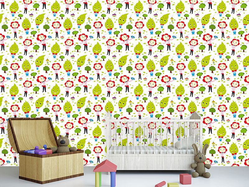Wall Mural Pattern Wallpaper Family Green