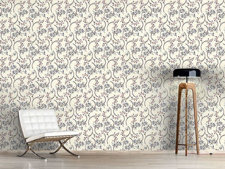 Wall Mural Pattern Wallpaper Blueberry Branches