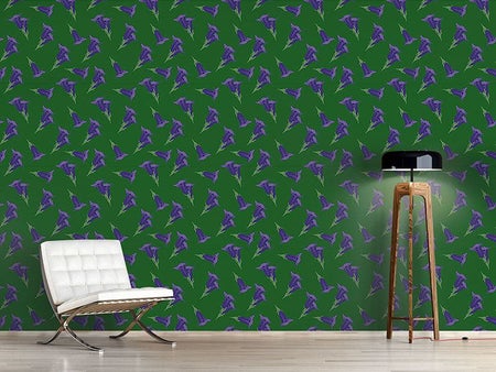 Wall Mural Pattern Wallpaper Gentian Green