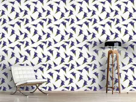 Wall Mural Pattern Wallpaper Gentian White