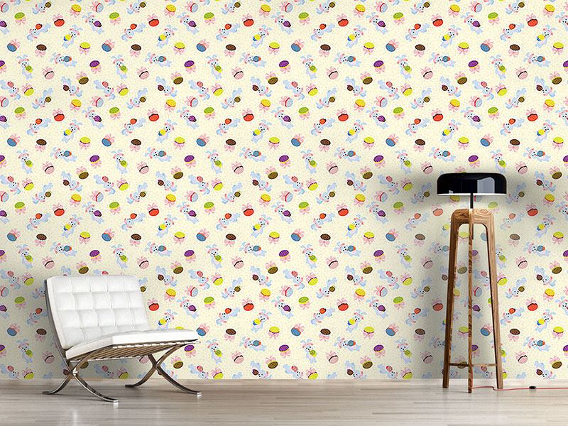 Wall Mural Pattern Wallpaper Bunny Day