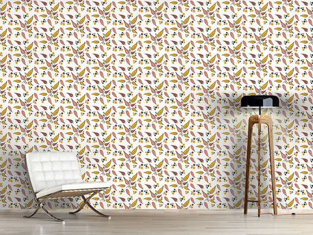 Wall Mural Pattern Wallpaper Leaves And Buds