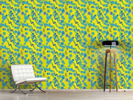 Wall Mural Pattern Wallpaper Bellies Paradiese Yellow