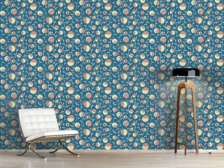 Wall Mural Pattern Wallpaper Lady Shoe Blue