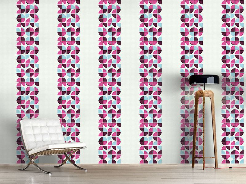 Wall Mural Pattern Wallpaper Retropolos Pink
