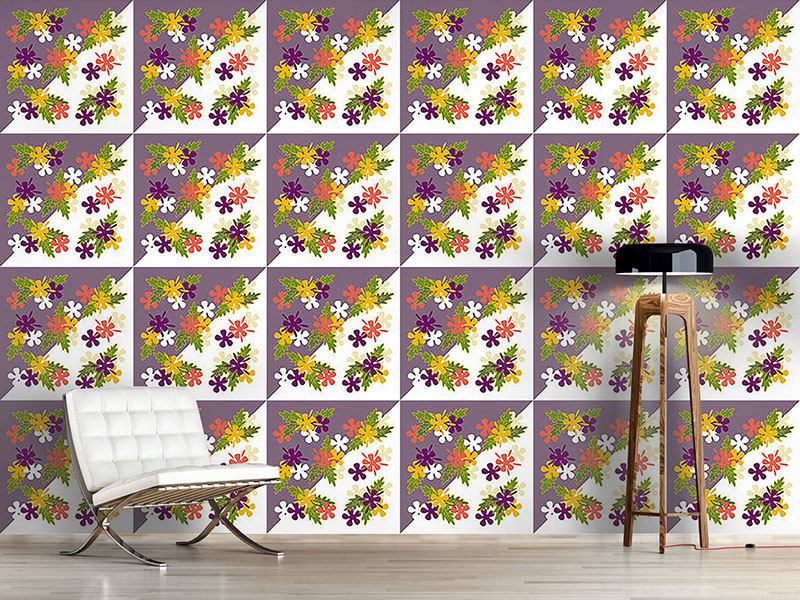 Wall Mural Pattern Wallpaper Flowers On Lilaq