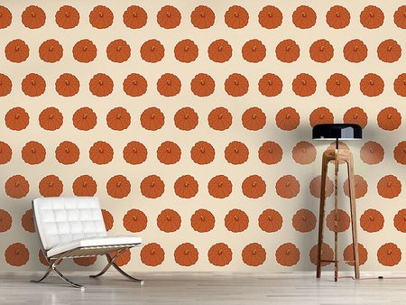 Wall Mural Pattern Wallpaper Decorative Gourd Orange