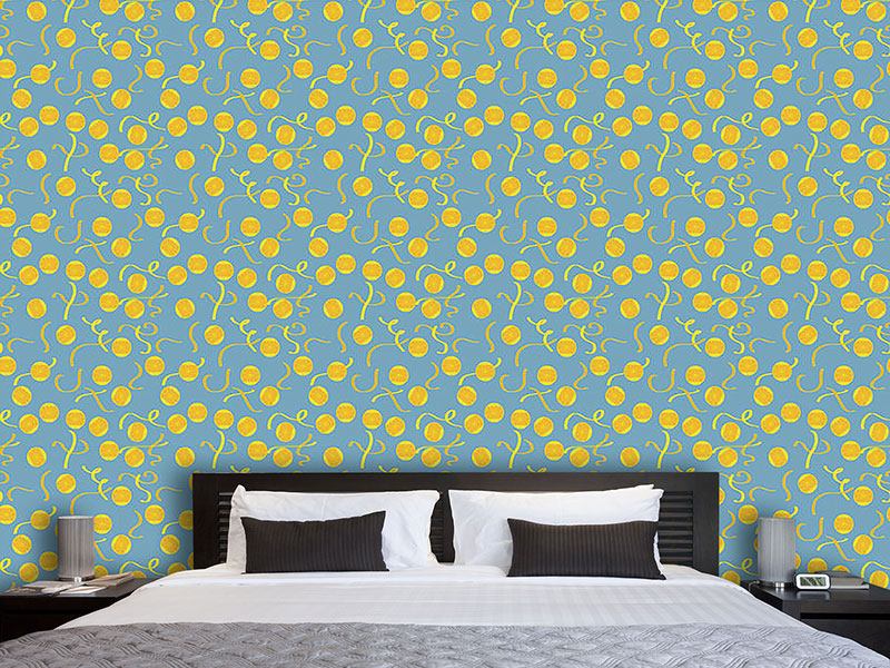 Wall Mural Pattern Wallpaper Lemon Slices