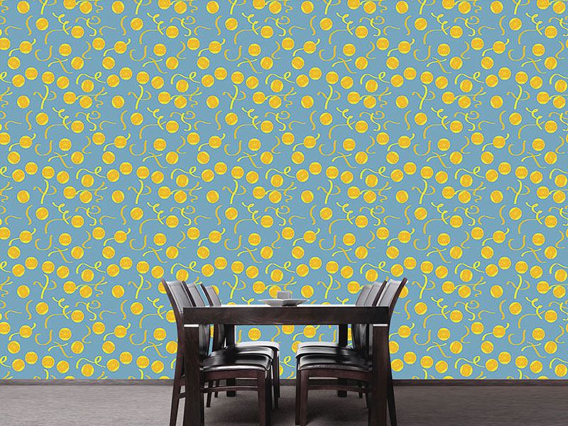 Wall Mural Pattern Wallpaper Lemon Slices