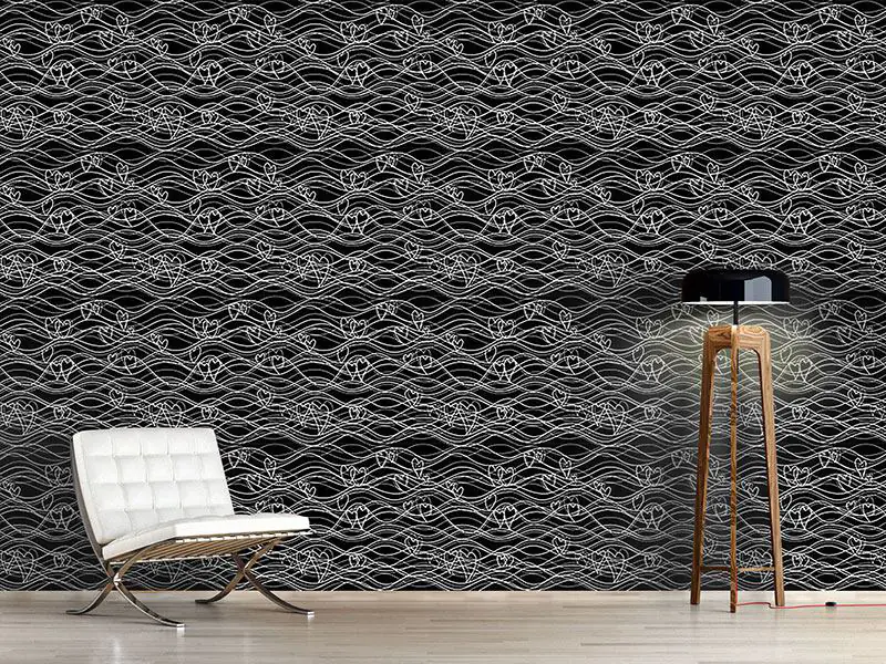 Wall Mural Pattern Wallpaper Wavelength Dark