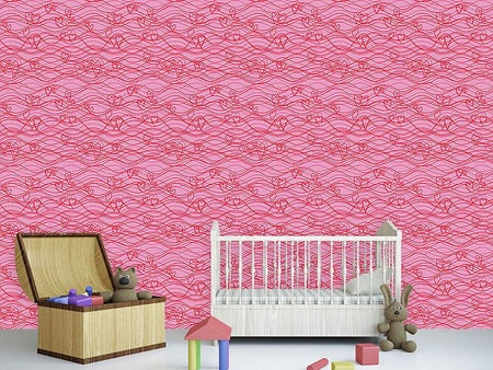 Wall Mural Pattern Wallpaper Wavelenghts Pink