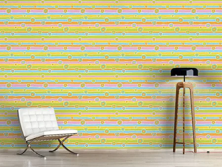 Wall Mural Pattern Wallpaper Funny Stripes And Circles