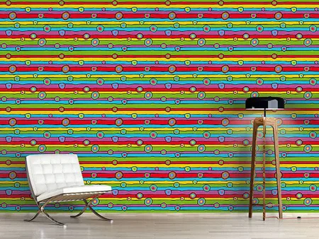 Wall Mural Pattern Wallpaper Happy Stripes And Circles