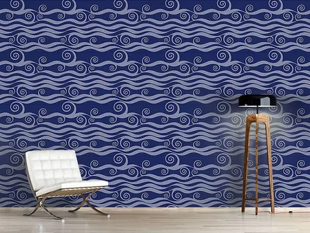Wall Mural Pattern Wallpaper Waves And Twirls