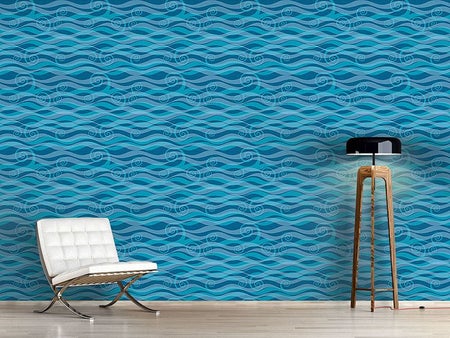 Wall Mural Pattern Wallpaper Triton Aqua