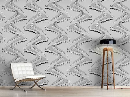 Wall Mural Pattern Wallpaper Heart Shaped Grey