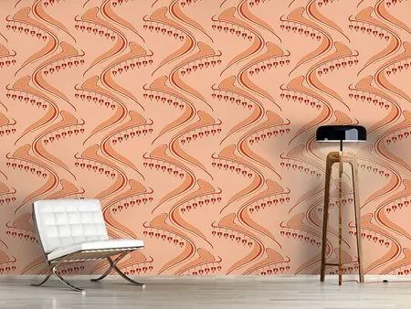 Wall Mural Pattern Wallpaper Herzblüten Apricot