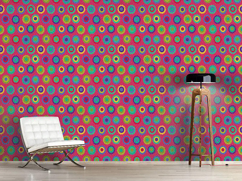 Wall Mural Pattern Wallpaper Colorful Gear