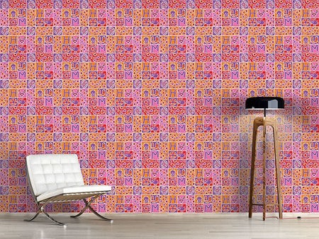 Wall Mural Pattern Wallpaper Animal Patchwork