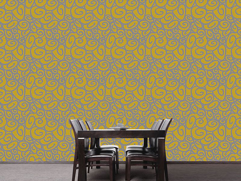 Wall Mural Pattern Wallpaper Beginning And End Gold Silver