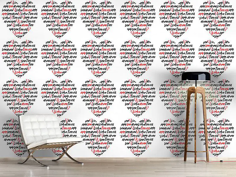 Wall Mural Pattern Wallpaper Love Letter