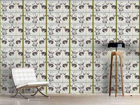 Wall Mural Pattern Wallpaper Where Stag And Hare