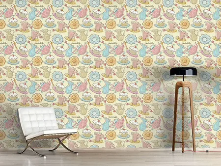 Wall Mural Pattern Wallpaper Hens Party