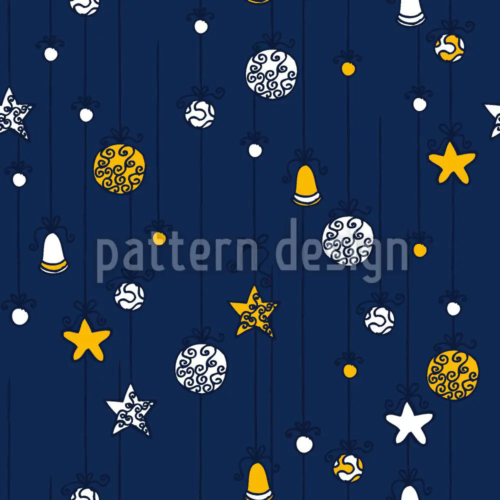 Designmuster Tapete Weihnachtsschmuck Blau