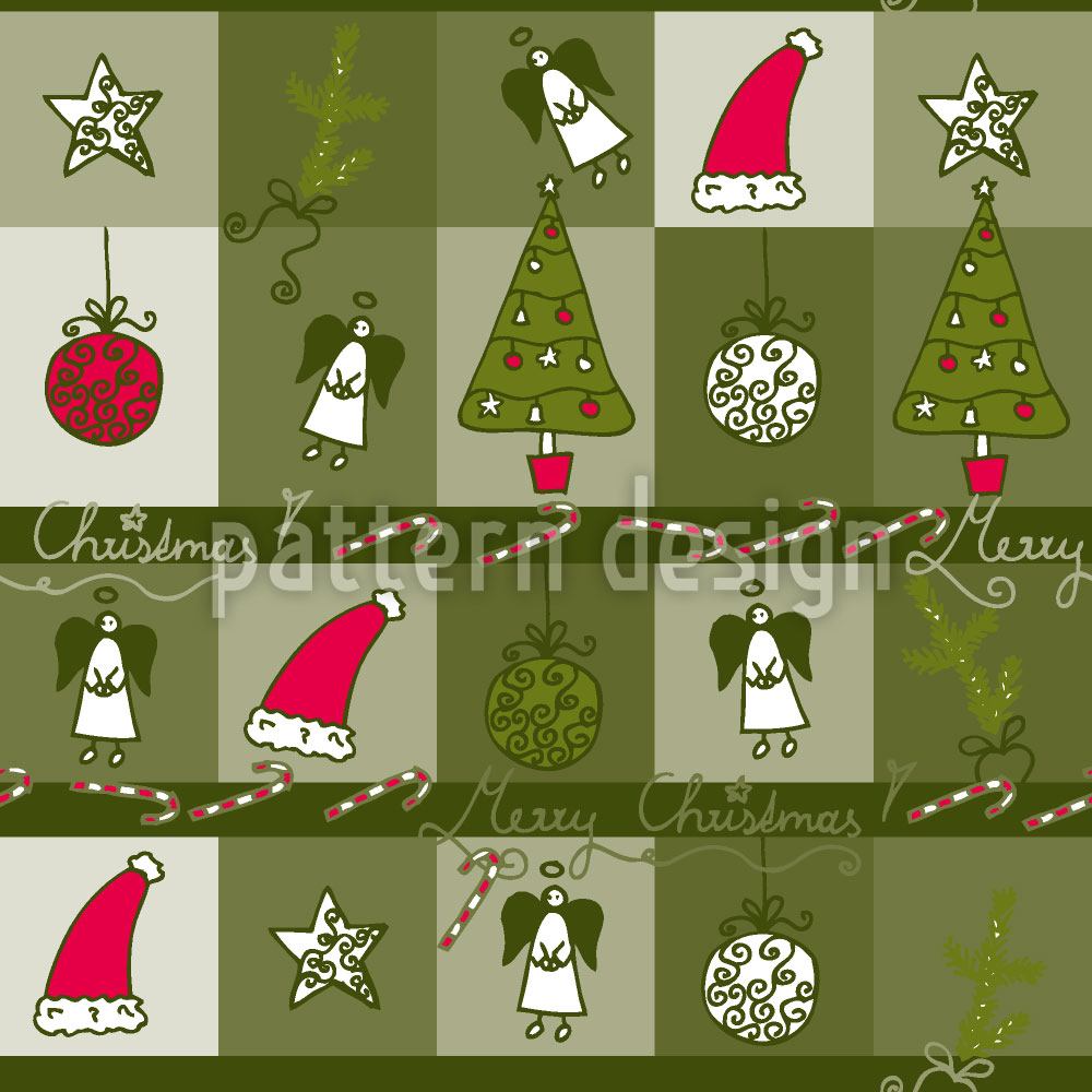 Wall Mural Pattern Wallpaper Christmas Dream Green