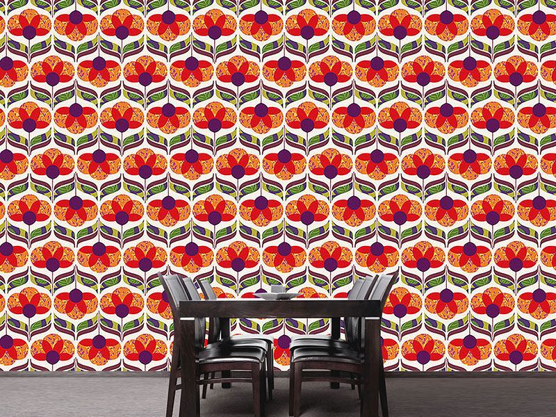 Wall Mural Pattern Wallpaper Flower Power Design
