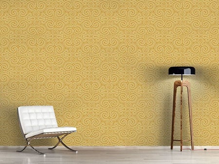 Papier peint design Elegant Lace Pattern in Gold