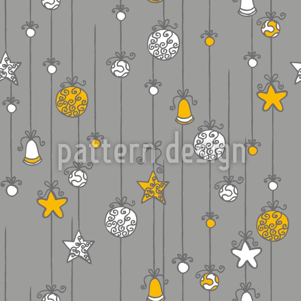 Wall Mural Pattern Wallpaper Christmas Tree Decorations Grey