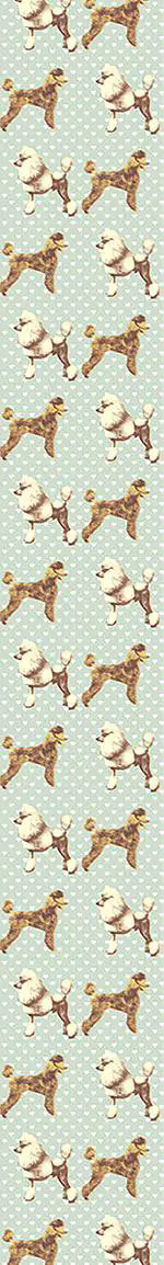 Wall Mural Pattern Wallpaper Poodle With Heart Aqua