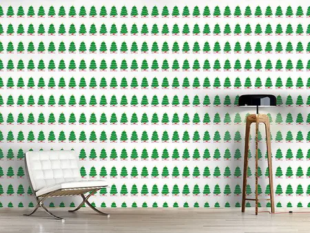 Wall Mural Pattern Wallpaper Christmas Tree Parade
