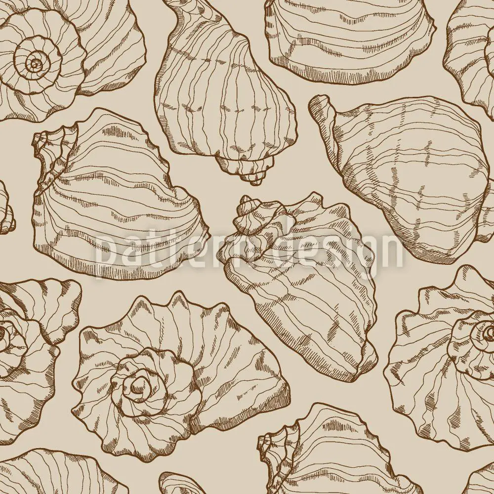Wall Mural Pattern Wallpaper Seashells Sand