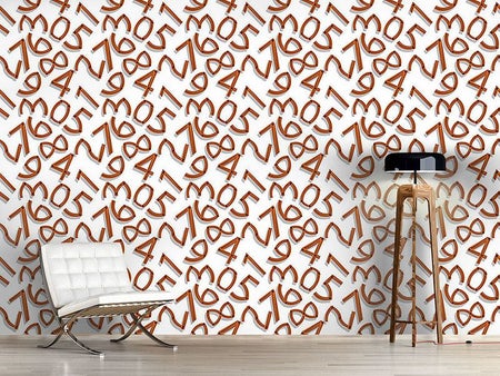 Wall Mural Pattern Wallpaper Wooden Numbers