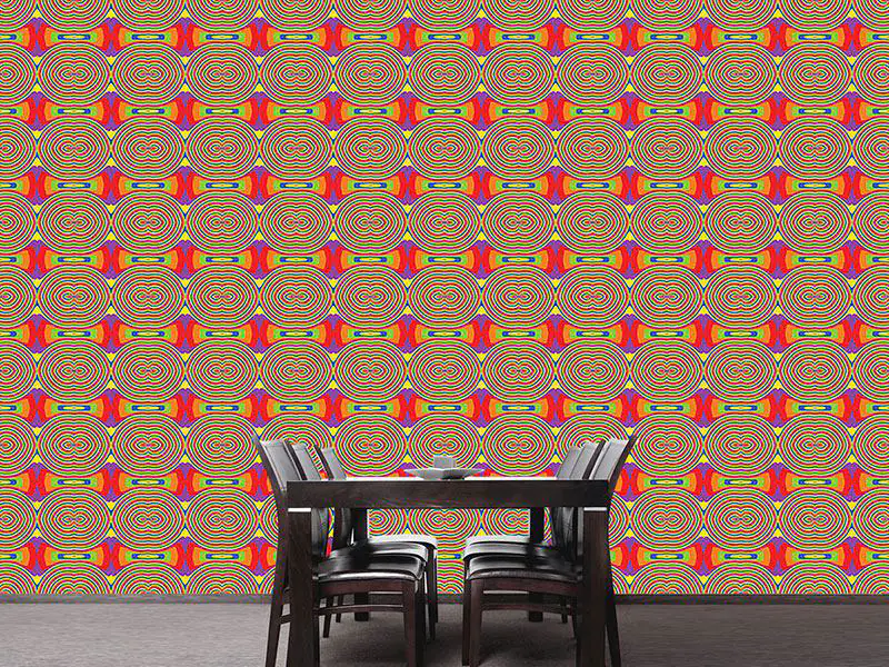 Wall Mural Pattern Wallpaper Rainbow Retro