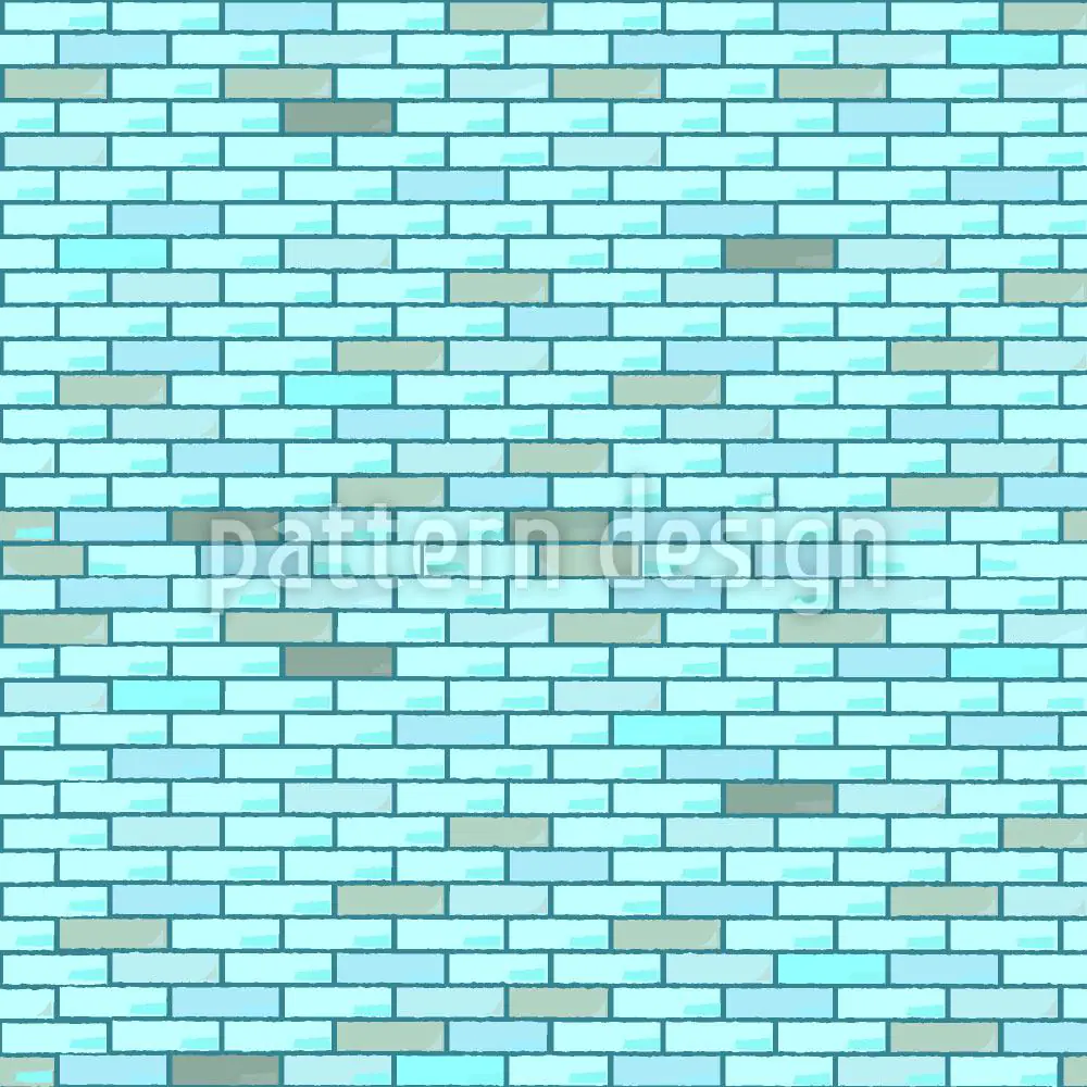Designmuster Tapete Blaue Ziegelmauer