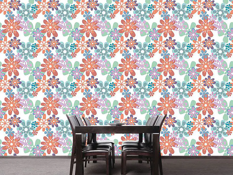 Wall Mural Pattern Wallpaper Gloria Flori Pastel