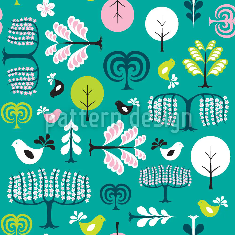 Wall Mural Pattern Wallpaper Forest Glade