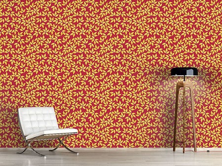 Wall Mural Pattern Wallpaper Golden Leaf