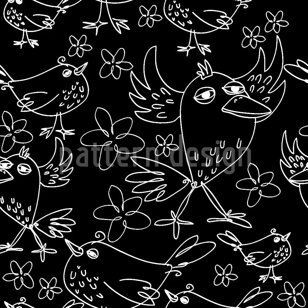 Wall Mural Pattern Wallpaper Songbird Sing
