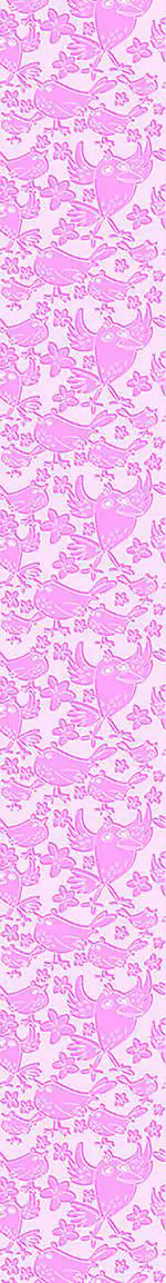 Wall Mural Pattern Wallpaper Songbird Sing Pink