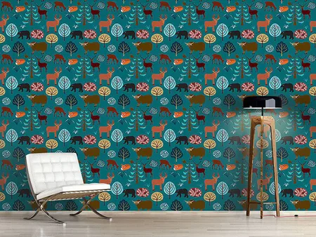 Wall Mural Pattern Wallpaper Into The Forest