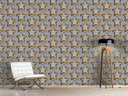 Wall Mural Pattern Wallpaper Cinnemon Stars