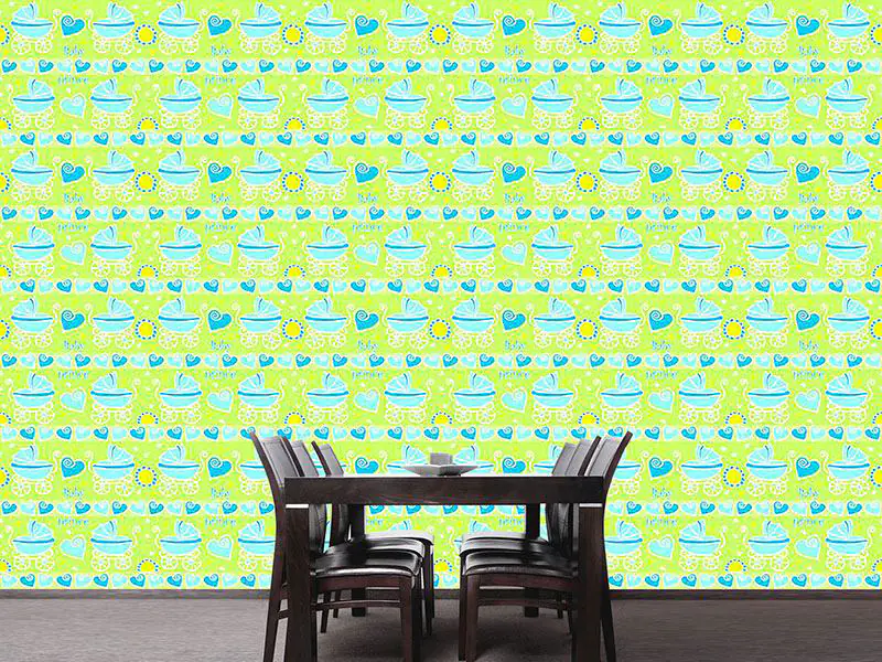 Wall Mural Pattern Wallpaper Neon Baby Blue