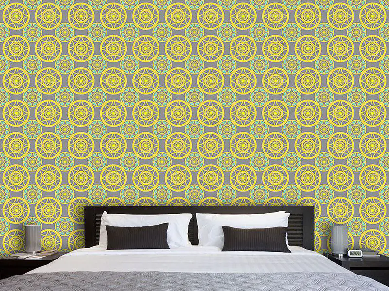 Wall Mural Pattern Wallpaper Sun Wheels