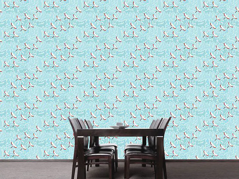 Wall Mural Pattern Wallpaper Flamingo Road