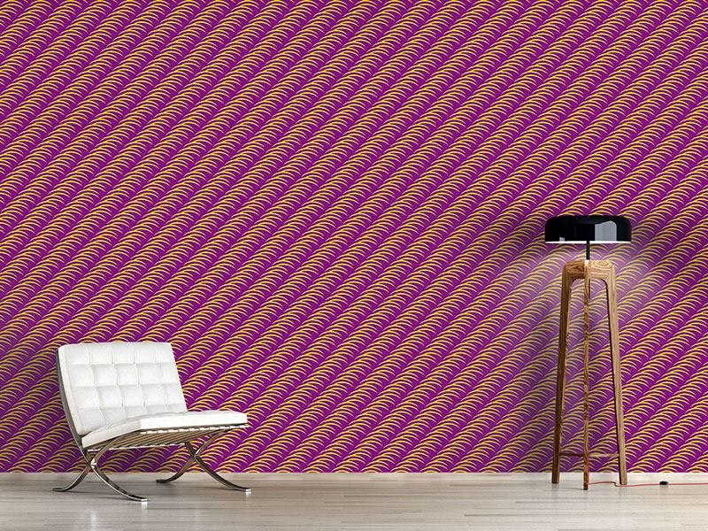 Wall Mural Pattern Wallpaper Golden Waves