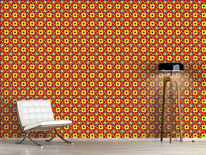 Wall Mural Pattern Wallpaper Bright Ethno Quilt